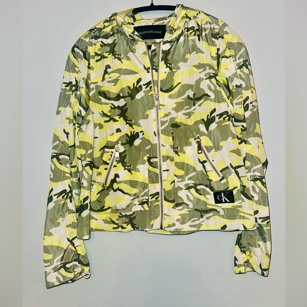 Calvin Klein Urban Camo Jacket in Gray and Yellow